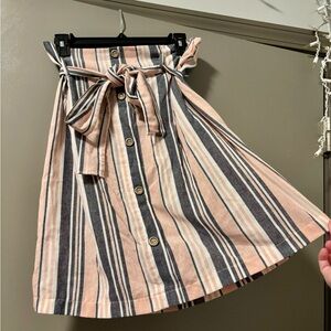 Potter’s Pot Pink & Gray Button-Down Skirt